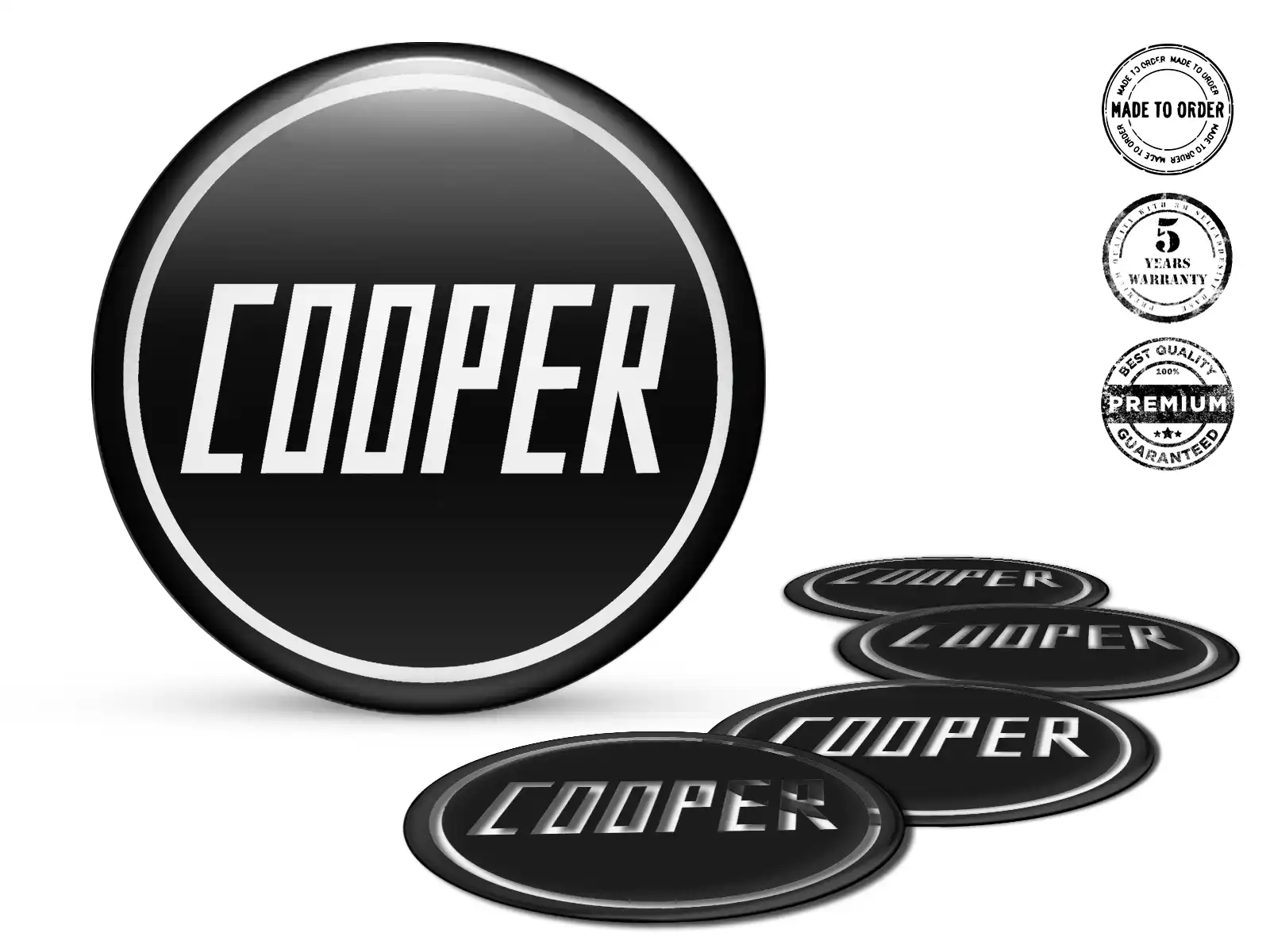 Mini Cooper Wheel Sticker Style Luxury Domed Logos